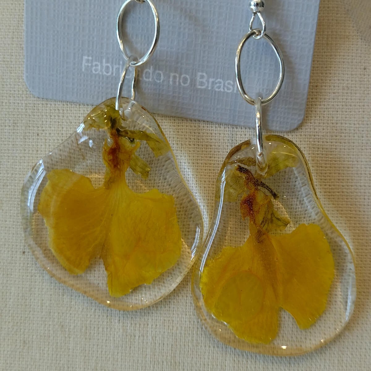 Brinco Mini Orquídea Amarela